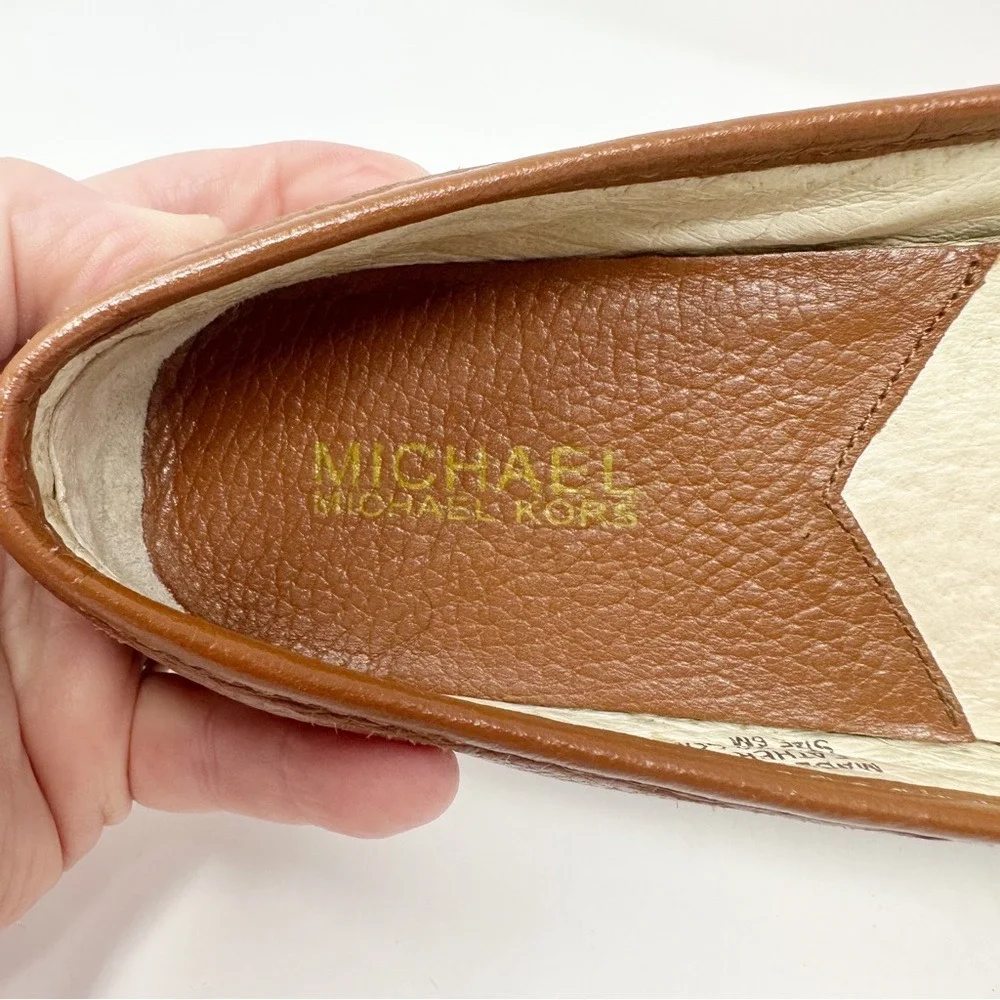 MICHAEL KORS FULTON‎ LUGGAGE LEATHER FLATS 6